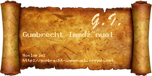 Gumbrecht Immánuel névjegykártya